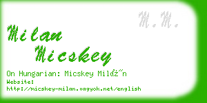 milan micskey business card